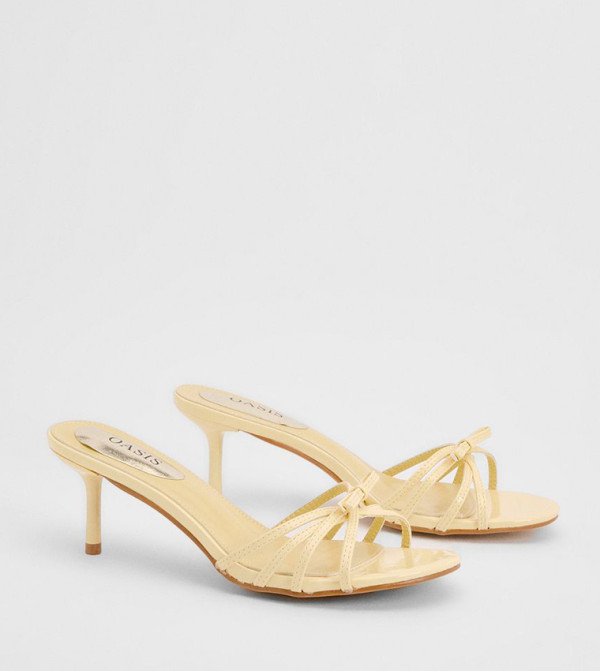 Karla Faux Leather Bow Detail Heel Sandals
