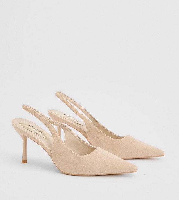 Annabelle Faux Suede Slingback Heel Pumps