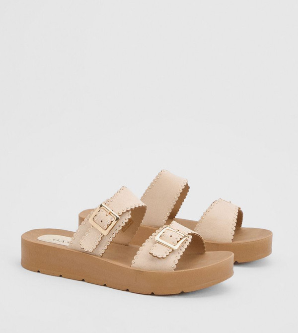 Annalysee Faux Suede Open Toe Footbed Sandals