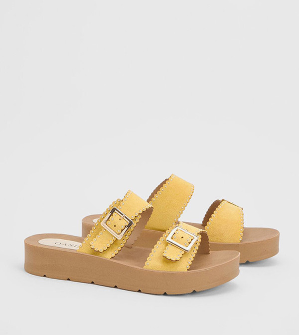Annalysee Faux Suede Open Toe Footbed Sandals