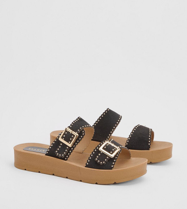 Annalysee Faux Suede Open Toe Footbed Sandals