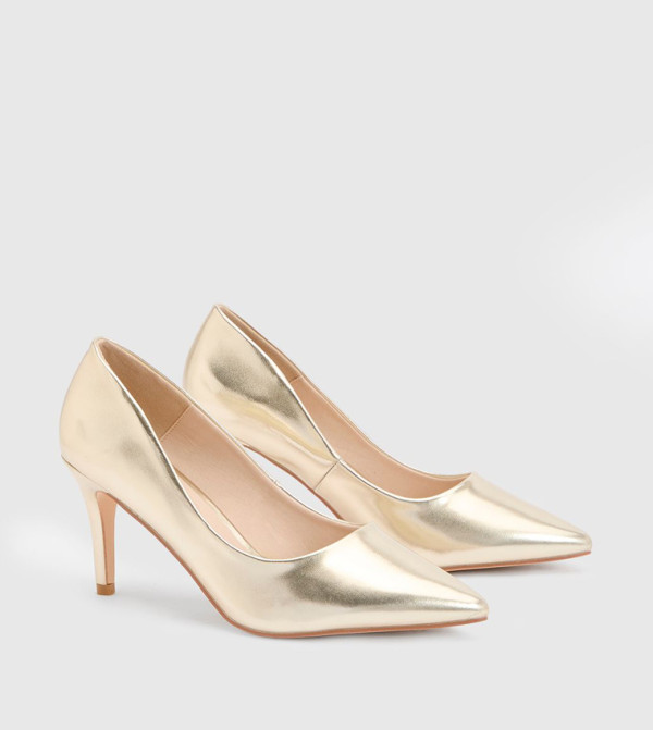 Keira Faux Metallic Leather Pumps