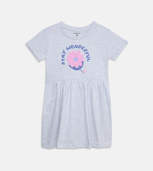 Printed Short Sleeves Dress 