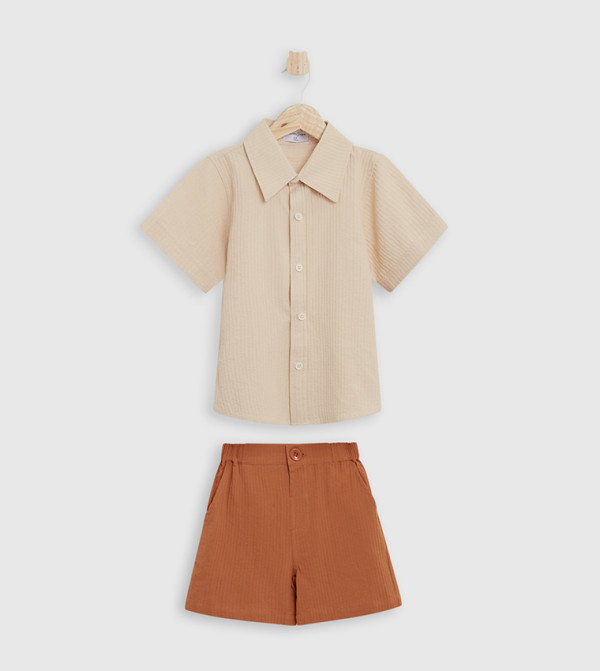 Ribbed Short Sleeves Co-Ord Set
