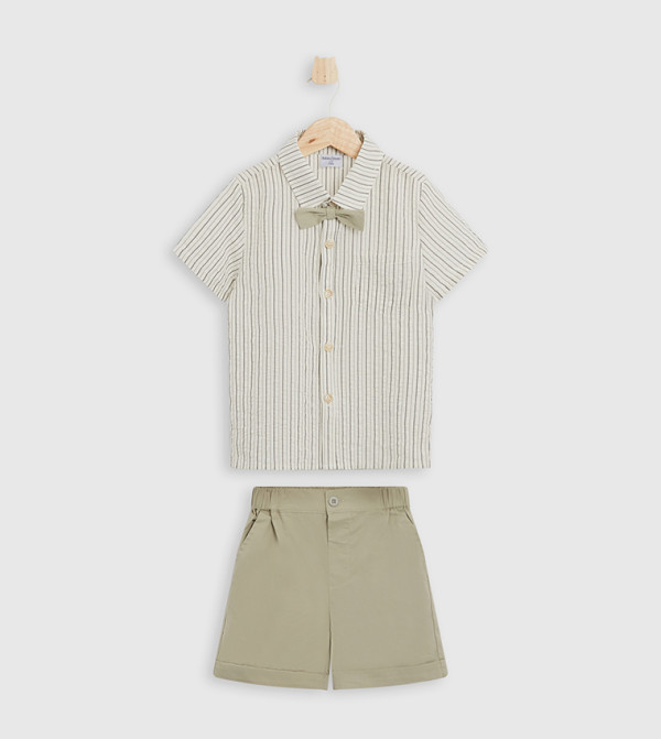 Striped Short Sleeves Co-Ord Set
