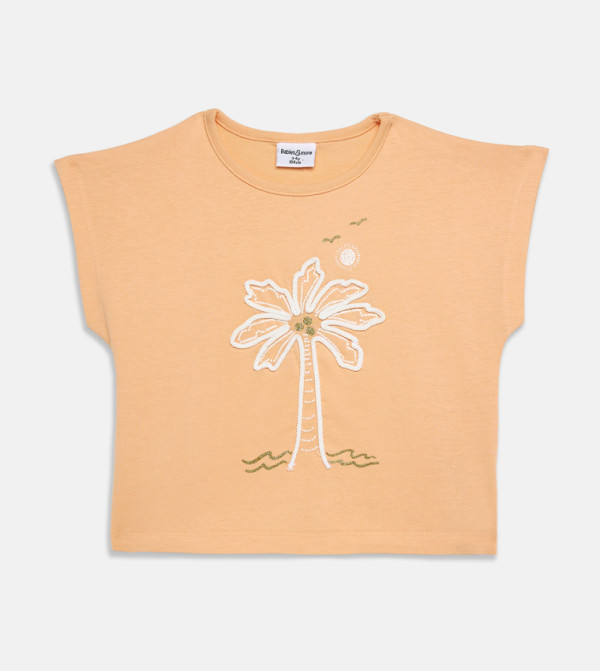 Appliqued Short Sleeves T-Shirt