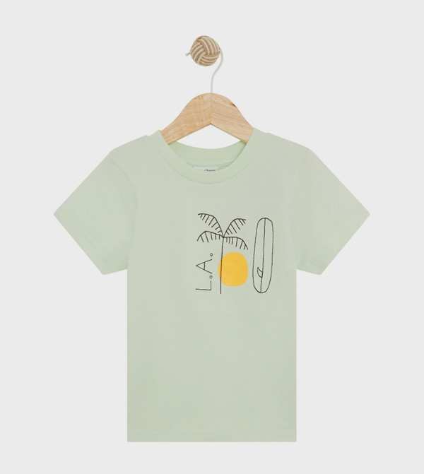 تيشيرت بياقة دائرية مطرز