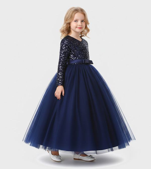 Glitter Joy Long Sleeves Maxi Dress