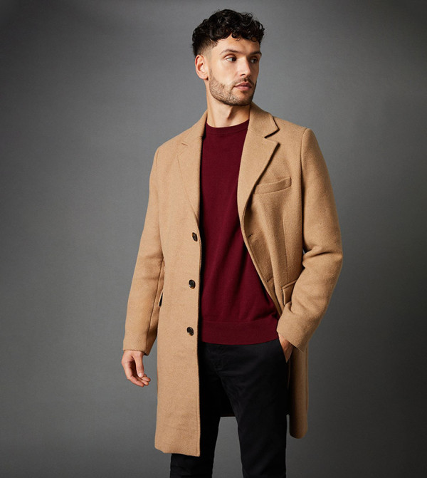 Signature 3 Button Epsom Wool Blend Coat