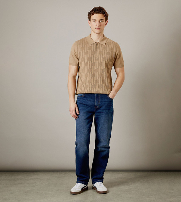 Dark Wash Stretch Straight Fit Jeans