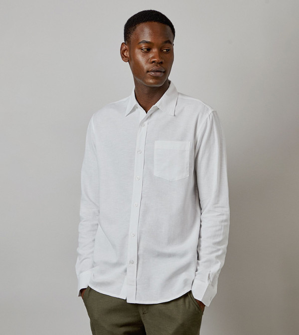 Linen Blend Long Sleeves Shirt
