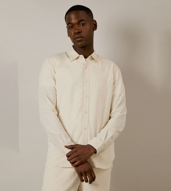 Linen Blend Long Sleeves Shirt