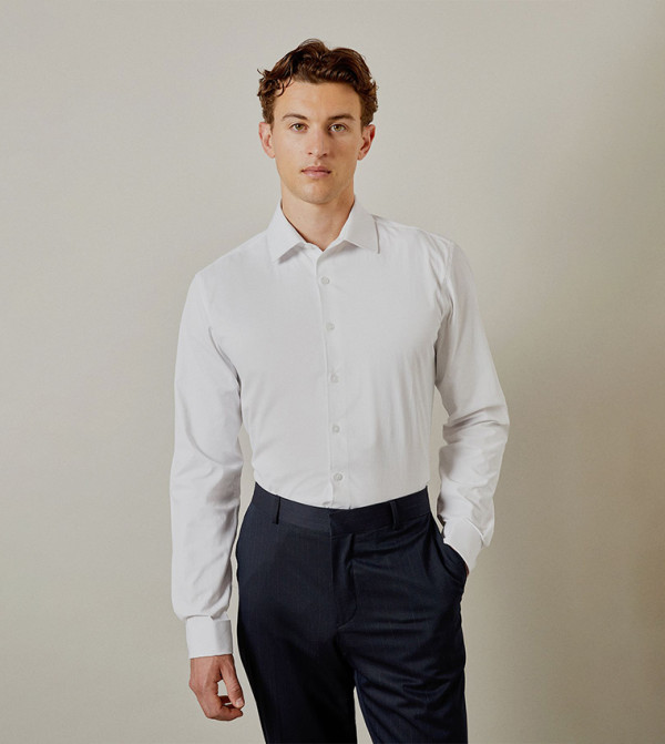 Classic Collar Long Sleeves Slim Fit Shirt
