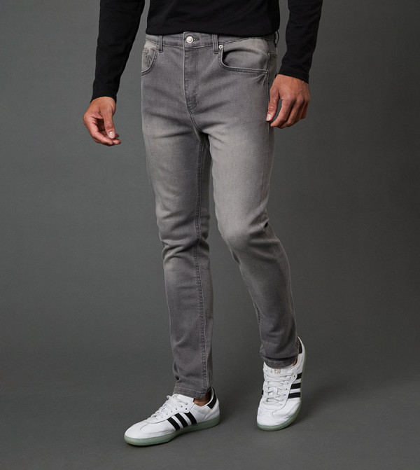 Washed Stretch Skinny Fit Jeans