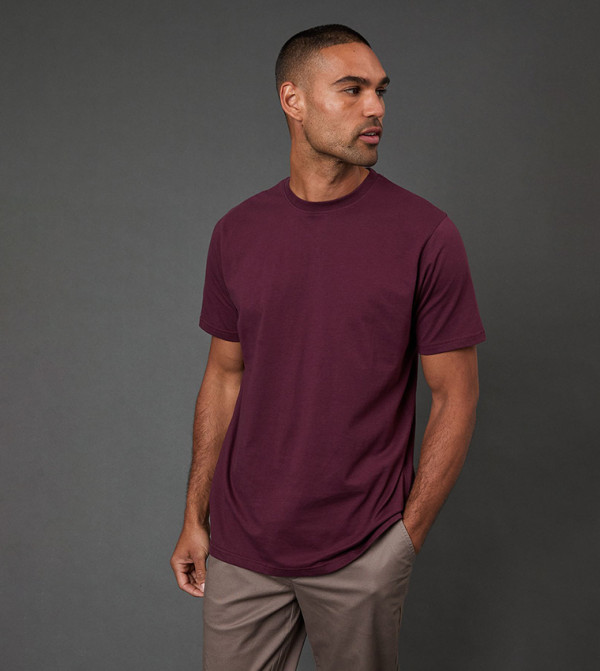 Solid Crew Neck Casual T-Shirt