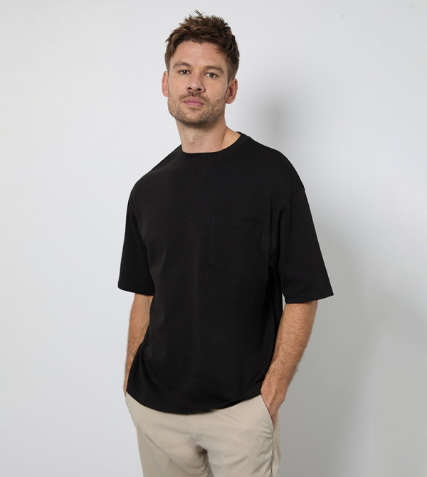 Solid Crew Neck Oversized T-Shirt