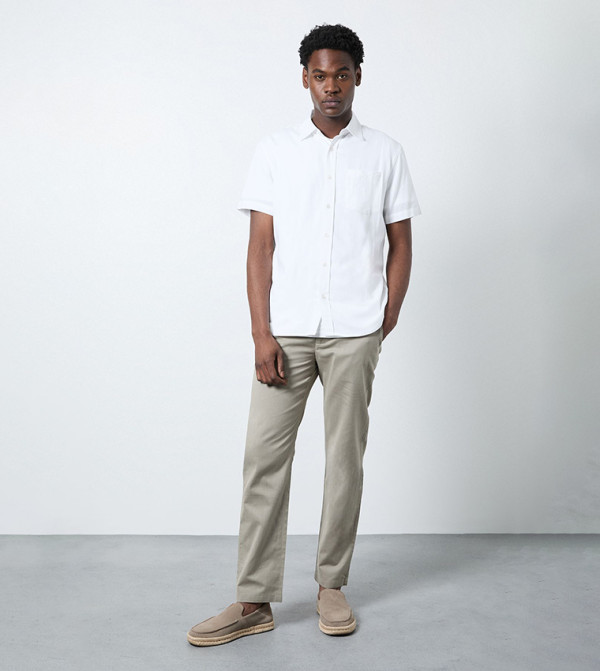 Cotton Linen Slim Fit Trousers