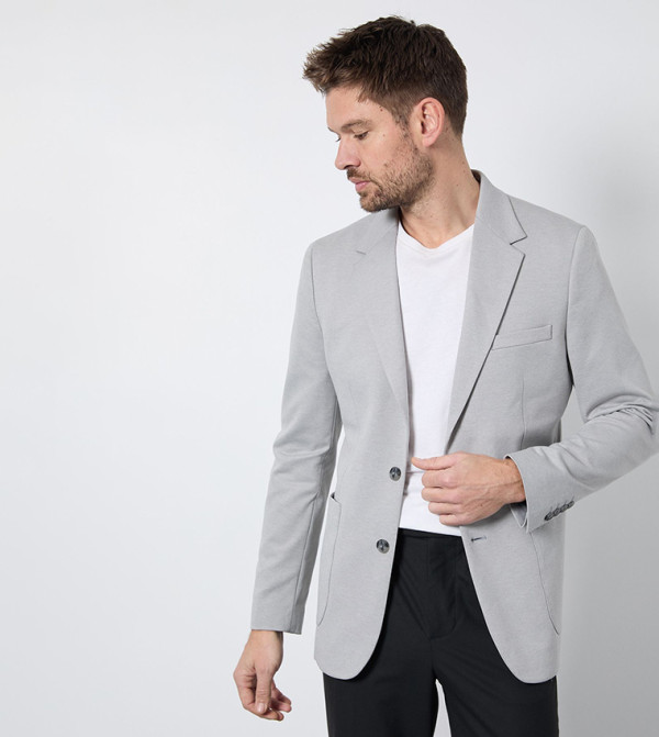 Jersey Patch Pocket Slim Fit Blazer