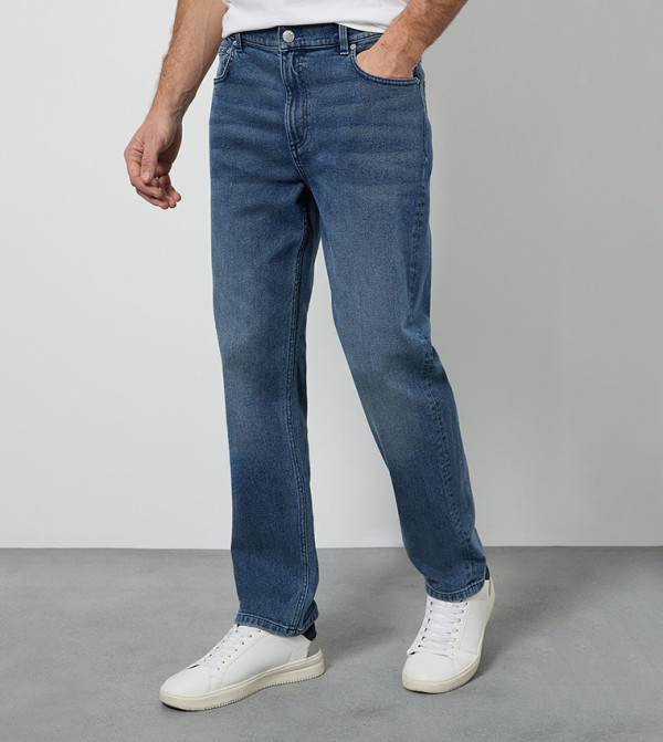 Light Vintage Wash Stretch Straight Fit Jeans