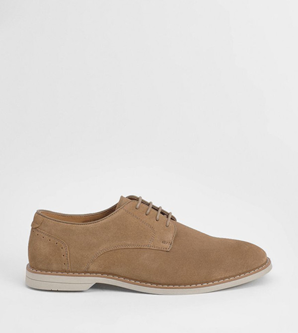 Suede Lace-Up Derby Shoes