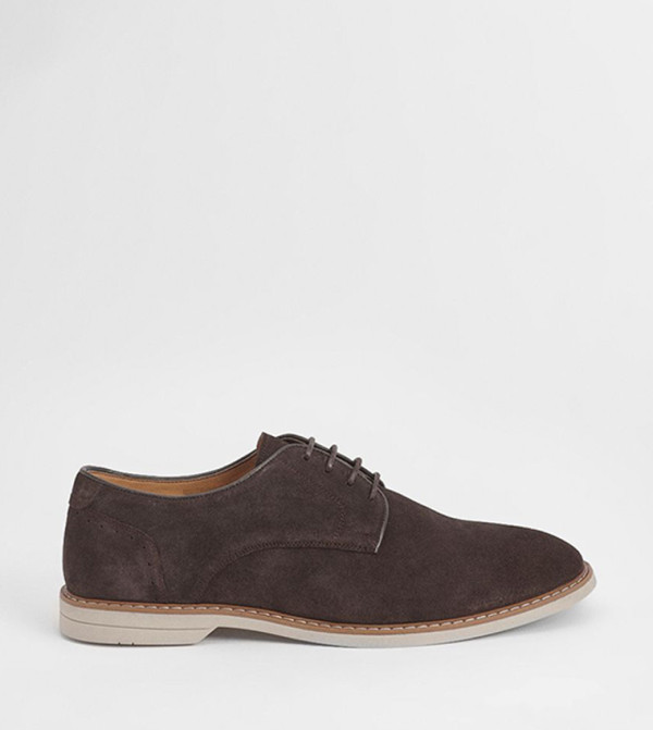 Suede Lace-Up Derby Shoes