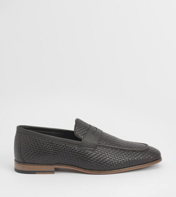 Textured Penny Loafers