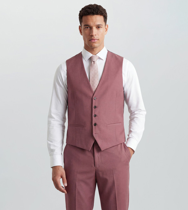 Solid V-Neck Waistcoat