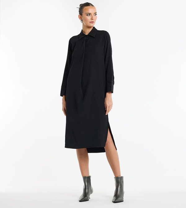 Tailored Shirt Dress with Pockets