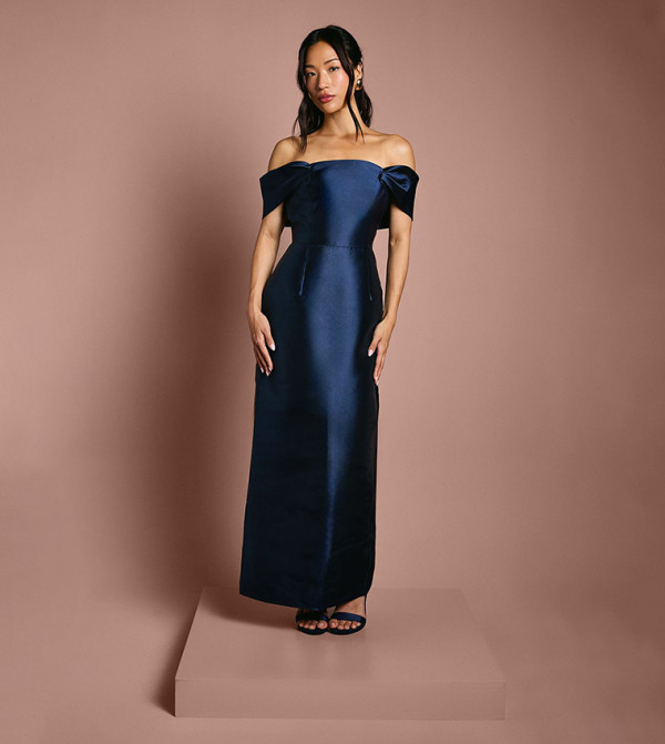 Coast Honoured Twill Bardot Column Maxi Bridesmaid Dress