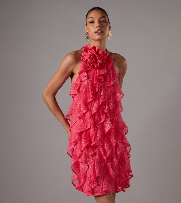 Lace Frill Mini Dress