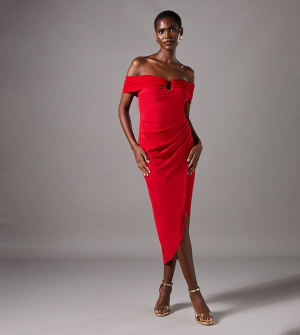 Bardot Scuba Bodycon Midi Dress