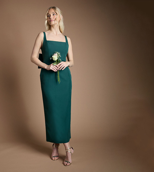 Sleeveless Bow Back Midaxi Bridesmaid Dress