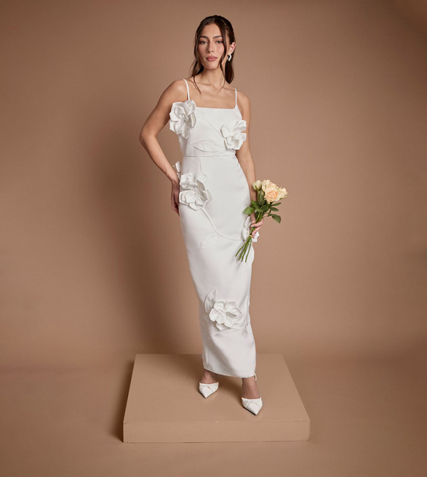 Corsage Pencil Wedding Dress