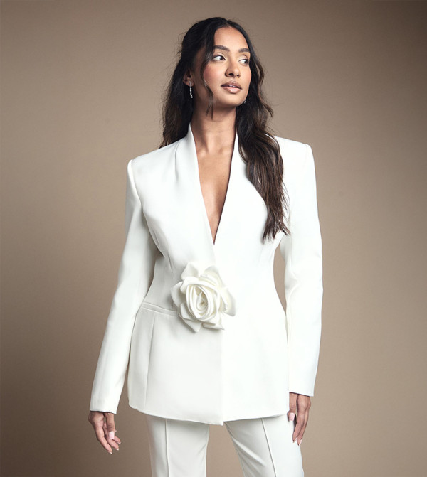 Bridal Edge To Edge Corsage Blazer