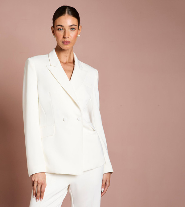 Stitch Detail Double Breasted Blazer