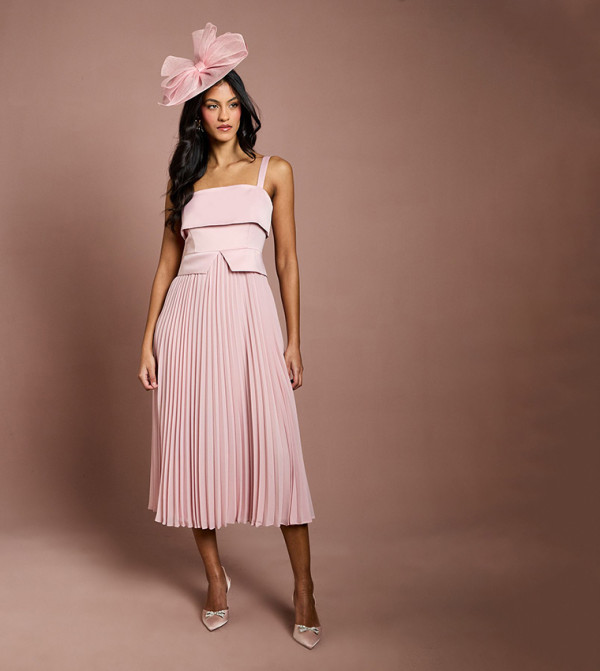 Petite Textured Strappy Midi Dress