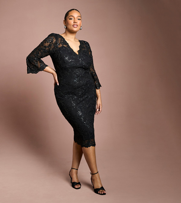 contrast lace mini dress Liliana Lace Mini Dress main image 1