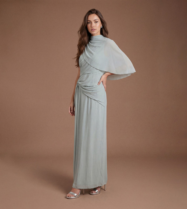 High Neck Drape Contour Collective Bridesmaid Dress