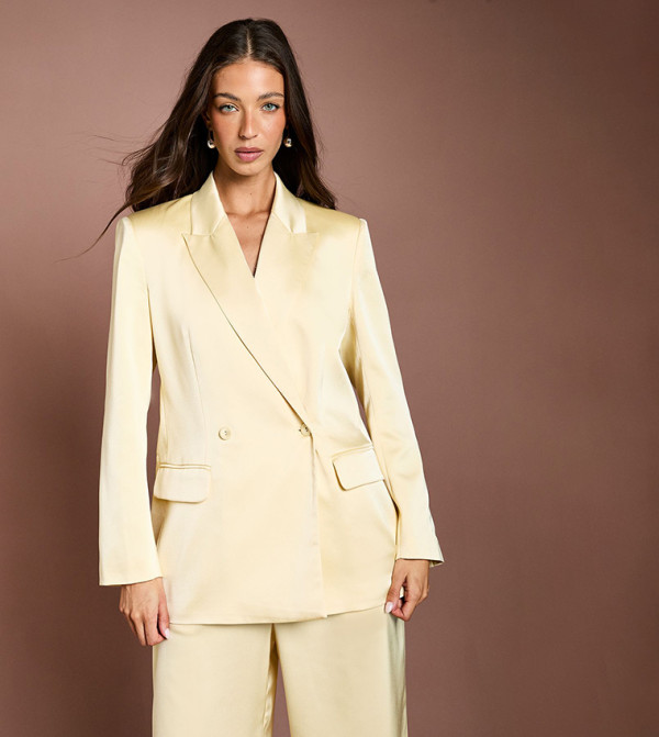 Satin Double Breasted Blazer