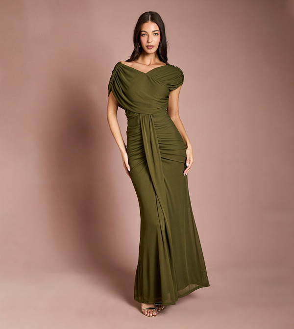 Contour Collective Wrap Front Stretch Maxi Dress
