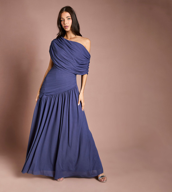 Contour Collective One Shoulder Drape Maxi Dress