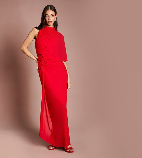 Contour Collective High Neck Drape Maxi Dress