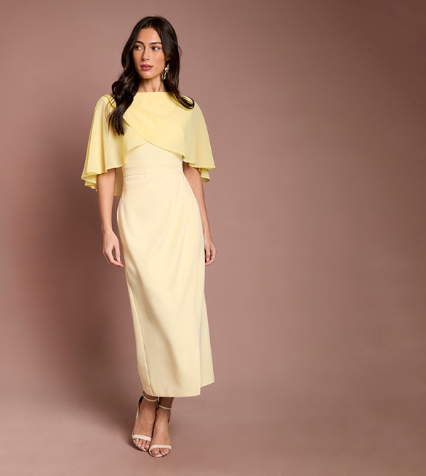 فستان شيفون ميداكسي كم كيب 