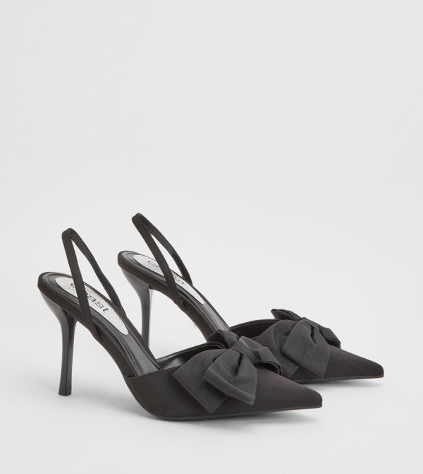 Marianna Bow Detail High Heel Slingback Pumps