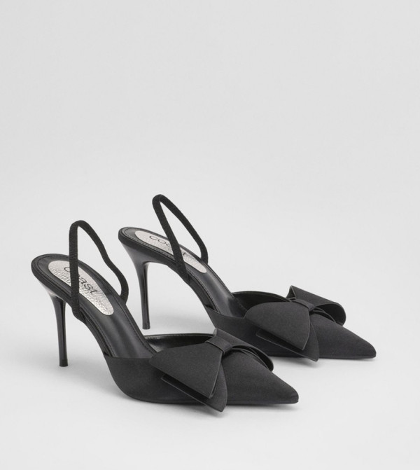 Charlotte Satin Bow Detail Slingback Pumps