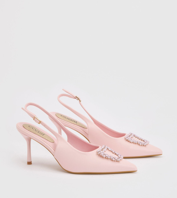 Diana Faux Leather Stiletto Heel Slingback Pumps