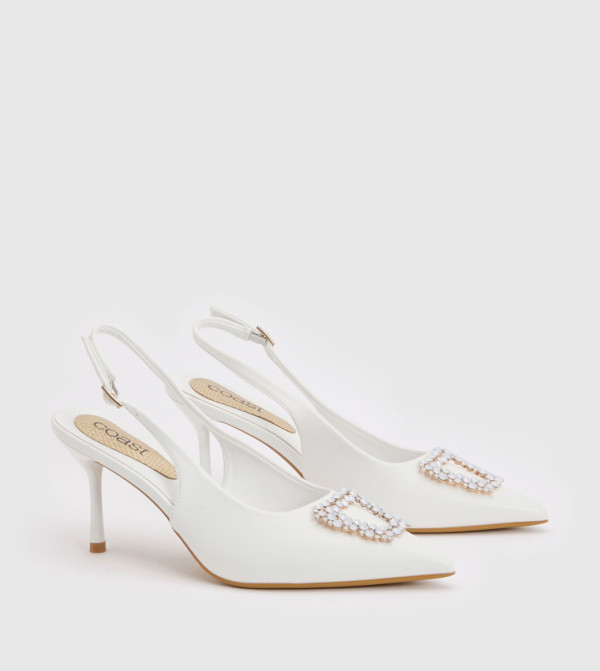Diana Faux Leather Stiletto Heel Slingback Pumps