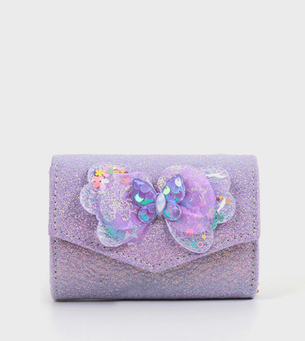 شنطة كلاتش فلاي بفراشة لامعة مطرزة