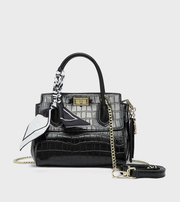 Textured Satchel Bag with Coin Pouch