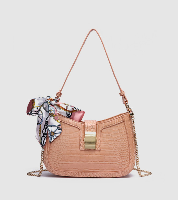 حقيبة كتف بنقشة بارزة 